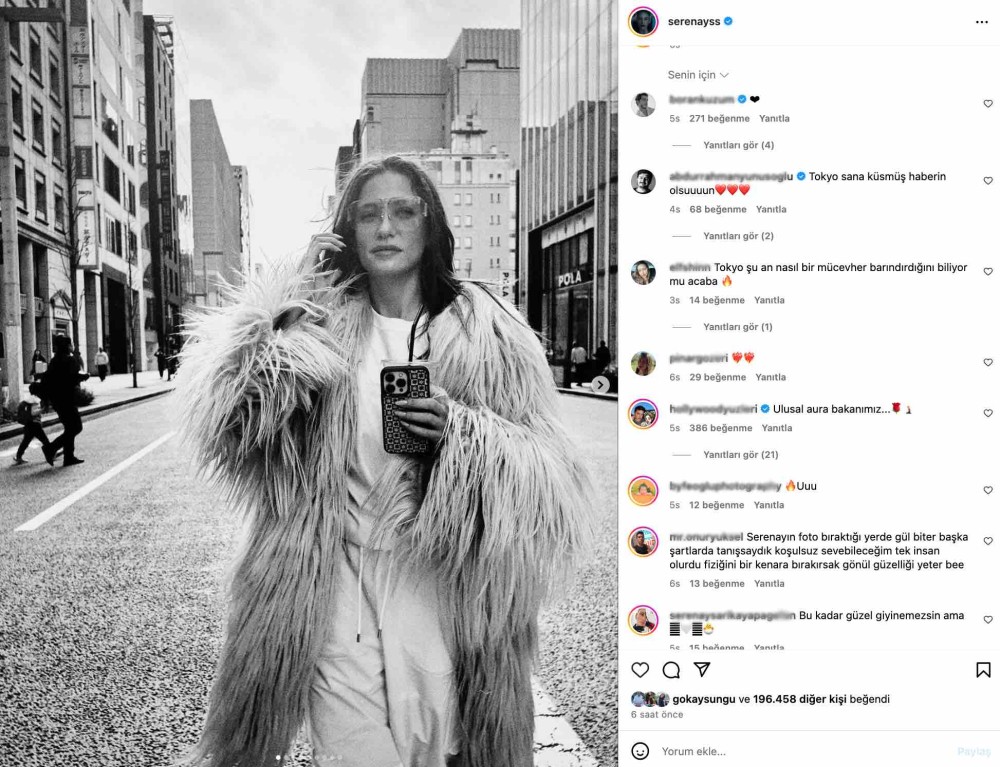 serenay sarikaya nin tokyo paylasimi gundem oldu